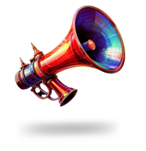 Bold color megaphone illustration