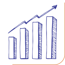 sketch illustration of ascending bar chart